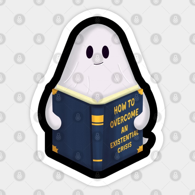 Existential Crisis Book Ghost Sticker by GiveMeThatPencil